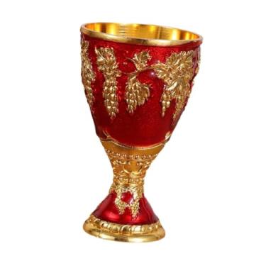 Imagem de WeiLaiKeQi Taça de vinho medieval vintage, feita à mão, gravada, antiga, suprimentos para festas, novidade, presentes reutilizáveis, decoração, copo em, Vermelho