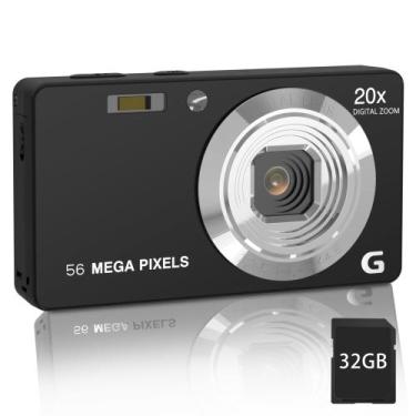Imagem de Câmera digital Focusify 56MP FHD com zoom de 20X e cartão SD de 32GB