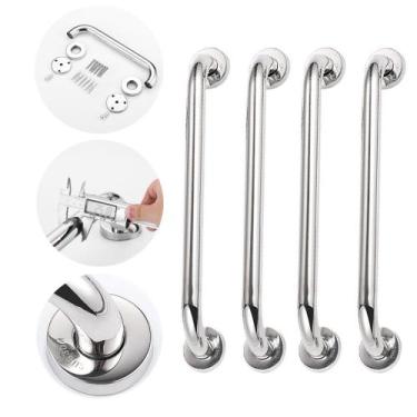 Imagem de Barra Alça Apoio Banheiro 60cm Alta Qualidade Inox 4 Pcs + Nota Fiscal
