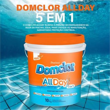 Imagem de Clor Balde 10kg Piscina Domclor Allday 5 Em 1 Granulado Ação Rápida
