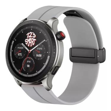 Imagem de Pulseira de Silicone magnética marca 123smart para Venu 2 45mm Vivoactive 4 45mm Gtr 4 Gtr 3 Gtr2 GTR 2 new Version GTR 47mm Stratos 3 Stratos 2 Stratos Pace GT 2 46mm GT 3 46mm GT 46mm