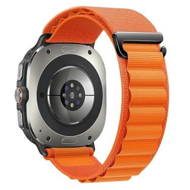 Imagem de Pulseira De Nylon Alpinista 123-ut-03 Marca 123smart Compativel Com Galaxy Watch Ultra 47mm Sm-l700 L705 (Preto) (Laranja)