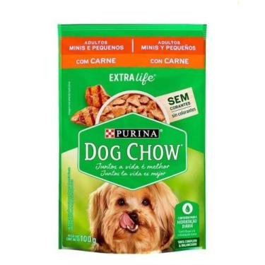 Imagem de Sachê Dog Chow Cão Adulto Mini e Pequeno Sabor Carne 100g - NESTLE