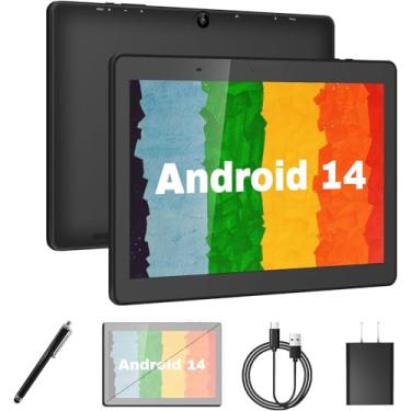 Imagem de YYSWIE Tablet Android 14 de 10,1 polegadas com caneta Stylus | 6 GB de RAM, 32 GB de ROM, expansão de 128 GB | CPU Quad-Core, bateria de 5000 mAh | Tela IPS HD | Tablet de estudo e trabalho com