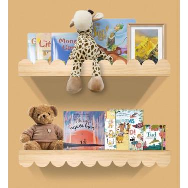 Imagem de Prateleiras de livros de parede iCNJDMopClean Scalloped para crianças 