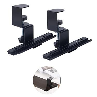 Imagem de Niciksty Braçadeira de bandeja de teclado sob a mesa com braçadeira ajustável e conjunto de trilhos de 29 cm para bandejas de teclado de madeira personalizadas DIY (bandeja não incluída), trilho