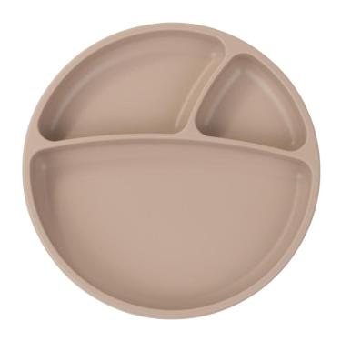 Imagem de Prato Infantil de Silicone com Divisórias e Sucção Portions Bublle Beige - Minikoioi