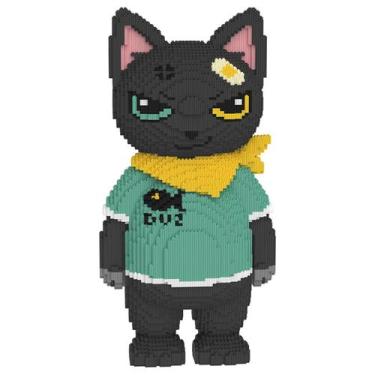 Imagem de Conjunto de blocos de construção VIIOVOIIV Black Tuxedo Cat 16879 peça