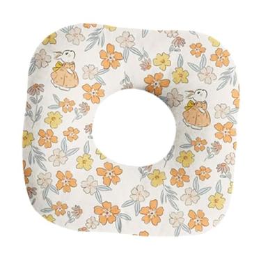 Imagem de Bothyi Travesseiro para piercing de orelha para quem dorme de lado, travesseiro tipo donut, protetor auricular ergonômico e leve com furo, Flor Amarela