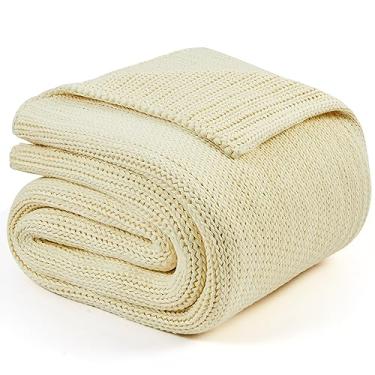 Imagem de L'AGRATY Cobertor pesado de malha – 122 cm x 182 cm 9 kg cobertores pesados de malha refrescante para adultos trançado de crochê fio grosso decorativo sem contas uniformemente ponderado lavável na