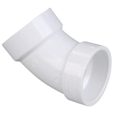 Imagem de NIBCO Encaixe de tubo de PVC DWV série 4806, cotovelo de 45 graus, cubo de 3,8 cm