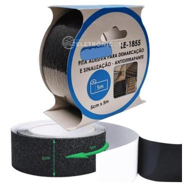 Imagem de Fita Adesiva Antiderrapante Ultra 5m Escada Piso Zebrada Adere Cor Pre