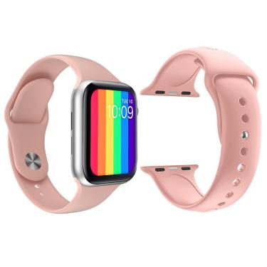 Imagem de Kit 1 Smartwatch Iwo12 Lite Rosa + 1 Pulseira Silicone Rosa