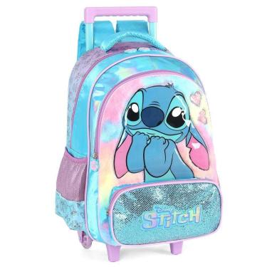 Imagem de Mochila Rodinhas 18 Com Alça Stitch Fluffy Azul Luxcel