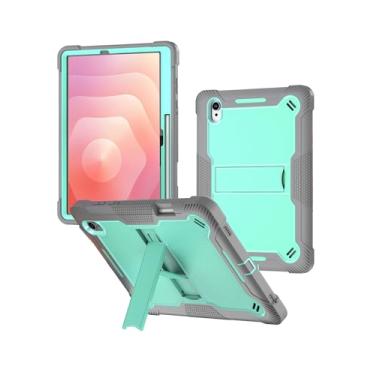 Imagem de Capa para tablet Samsung Galaxy Tab S11 de 11 polegadas, capa à prova de choque de 3 camadas WUNIAK com suporte e compartimento para caneta, parte traseira rígida de policarbonato e capa interna de