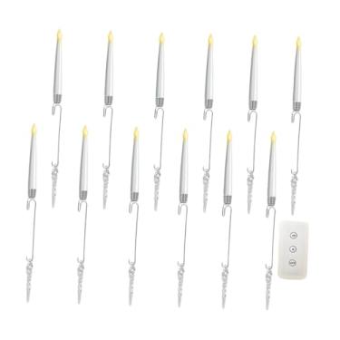 Imagem de Bothyi 12 velas de árvore de Natal, decoração de velas cônicas curtas de LED com controle remoto, castiçais de LED para casa, escritório, mesa, Sincelos