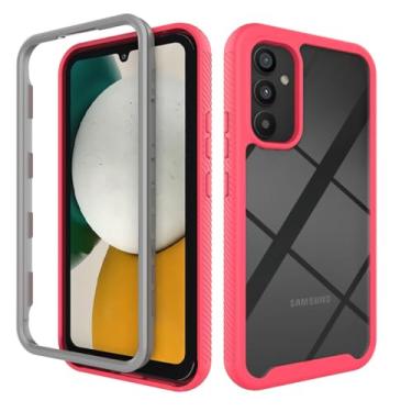 Imagem de Capa transparente de acrílico forte para Samsung Galaxy A54 A14 A34 A13 A23 A33 A53 A73 A04S Acessórios para celular Funda, vermelho claro, para Galaxy A53 5G