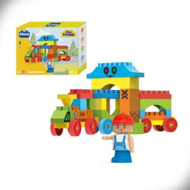 Imagem de Blocos de Montar Locomotiva City Trem Trilhos City Friends 40 Peças Bl