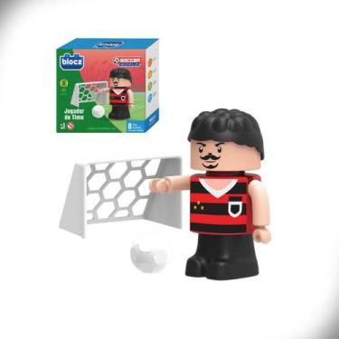 Imagem de Blocos de Montar Jogador de Time Futebol Soccer World 8 Peças Blocz