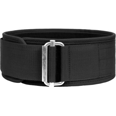 Imagem de Cinto de bloqueio rápido para musculação, levantamento de peso, treinamento cruzado, neoprene com fivela de metal, suporte ajustável para levantamento das costas, tamanho grande, preto