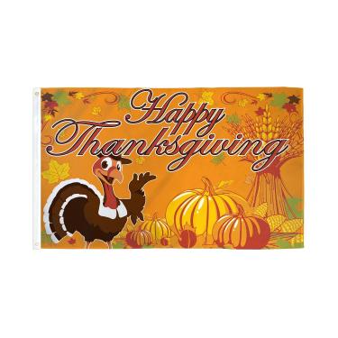 Imagem de AZ FLAG - Feliz Dia de Ação de Graças Bandeira de Peru - 9,5 cm x 1,5 m - Faixa de poliéster 100D Dia de Ação de Graças com dois ilhós de metal - Resistente ao desbotamento - Cores vivas - 90 cm x 1,5