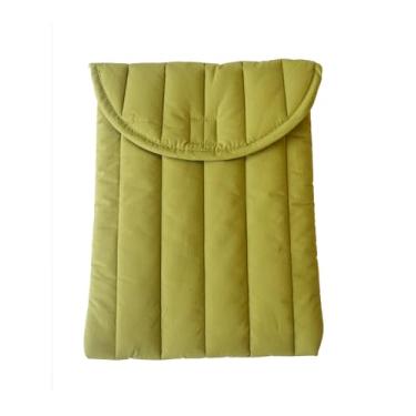 Imagem de Capa protetora para laptop de 13 a 14 polegadas verde listrada, capa protetora para MacBook Air Pro iPad 12.9, 13.3 13.6 M4 M3 M2 M1 HP Dell ASUS Lenovo, fronha confortável para computador (verde, 33