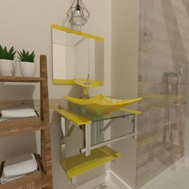 Imagem de Gabinete de Vidro 45cm para banheiro Escócia - EKASA, Amarelo