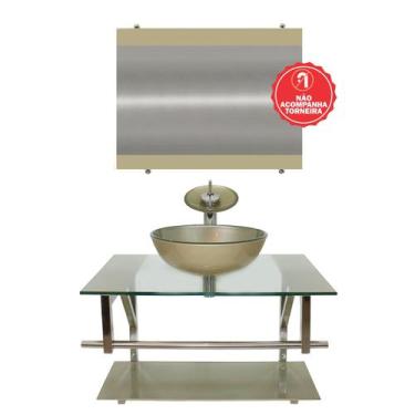 Imagem de Gabinete de Vidro 70cm para Banheiro Bulgária - EKASA, Champanhe