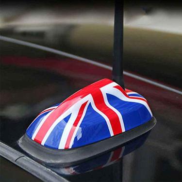 Imagem de SHIFENG Para BMW MINI Cooper Clubman Countryman F55 F56 antena de sinal de rádio de carro decoração shell adesivo capa 3D (vermelho + azul)
