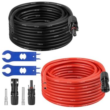 Imagem de XRDS -RF Cabo de extensão solar 8AWG, fio de painel solar vermelho e preto com conectores solares, fio fotovoltaico com chaves de desconexão e conectores extra macho/fêmea para trailer, campista