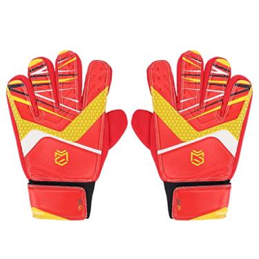 Imagem de Luvas de goleiro infantis para crianças Luvas de goleiro de futebol Luvas antiderrapantes de látex para exercícios na palma mão Suporte de pulso confortável e durável para