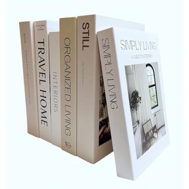 Imagem de 6 peças de livros falsos para decoração: livros decorativos Ediactcyl casa moderna, decoração de mesas de café para estante de sala de estar (M71)