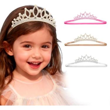 Imagem de DANMY Coroa de aniversário de bebê, faixa de cabelo para meninos e meninas, princesa, tiara dourada, adereços para fotos, decorações de aniversário