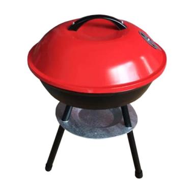 Imagem de YIJU Grill a carvão estável pernas triangulares churrasqueira churrasco com rede de assadeira