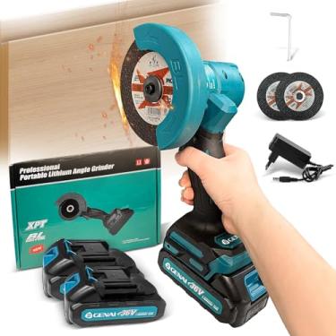 Imagem de Mini Esmerilhadeira Angular Portátil, 36VEsmerilhadeira lixadeira 110V/220V com 2 Baterias, 19500 RPM, com Controle de Velocidade Para Metal e Madeira
