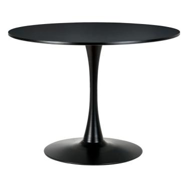 Imagem de Mesa Saarinen Tulipa Redonda 100cm Tampo Madeira Preta 5 Lugares