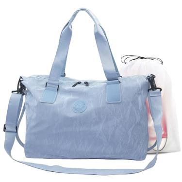 Imagem de Bolsa de ginástica para homens e mulheres com bolsa úmida para sapatos – bolsa esportiva impermeável para viagens, esportes, fitness e treino