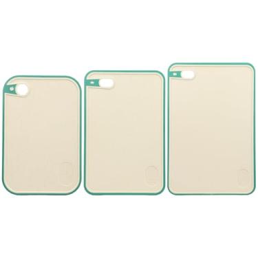 Imagem de Tábua de corte dupla face de 3 peças para silicone multiuso e tábua de cortar PP para cozinhar carne vegetal