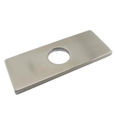 Imagem de Lamvbls Placa de cobertura de furo de pia de 16,3 polegadas, placa de proteção de furo de pia de aço inoxidável, para torneira de banheiro ou cozinha 1-3 furos (brilhante)
