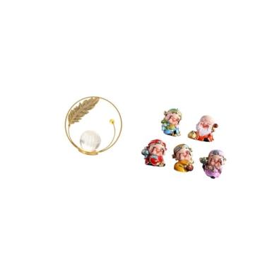 Imagem de Fenteer Estátua Ornamental de Metal em Forma de Bola de Cristal, Ideal para de Entrada, Lareira, Quarto, Sala de Estar Ou Escritório. Escultura em Resina