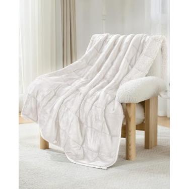 Imagem de Cobertor pesado ultramacio de 6,8 kg para adultos, lã de ovelha de pelúcia reversível com peso confortável para relaxamento e noites aconchegantes, segurança tipo abraço, distribuído uniformemente, L