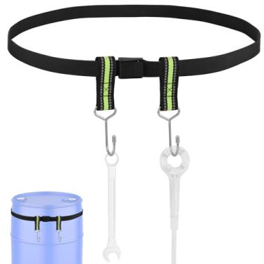 Imagem de Suporte de chave inglesa, alça de fixação ajustável, à prova d'água, suporte de barril de poliéster com 2 ganchos, suporte de chave de tambor adequado para tambores de 30 a 55 galões, acessórios de