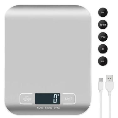 Imagem de Balança Digital Recarregável Profissional 10kg Cozinha LCD - KAPBOM