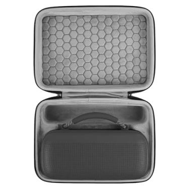 Imagem de Geekria Capa protetora para alto-falante Shield compatível com Bose Soundlink Max, capa rígida de substituição para alto-falante portátil com armazenamento de cabos (cinza escuro)