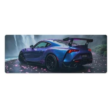Imagem de HouLaiZhe JDM Tapetes de mesa de carro flores de cerejeira carro cascata JDM gaming mouse pads tapetes de mesa grandes mousepads para teclado de mesa tapete de computador 30 x 80 cm