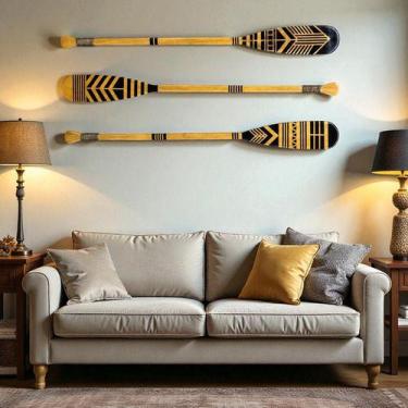 Imagem de 3 Remos Parede De Madeira Decoração - Grande Canadense - Marcenaria Ne