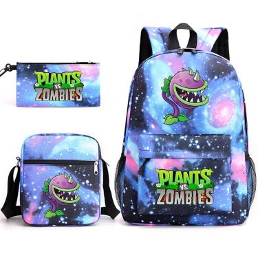 Imagem de Conjunto de mochilas Plants Zombies Chompers Cartoon Kids School