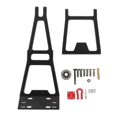 Imagem de Luocute Kit de Braço de Reboque RC, Kit de Destruição de Braço de Guindaste de Reboque de Caminhão de Resgate de Stent Duplo de Guincho de Liga de Alumínio para Rastreador 1/10 RC (BLACK)