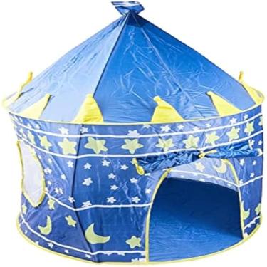 Imagem de Tenda de brinquedo, castelo, para crianca, portatil, diversao, quarto, brincadeiras, azul, divertida