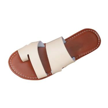 Imagem de Chinelos femininos elegantes casuais de verão cor sólida confortáveis com boca de peixe para uso diário em ambientes internos e externos, Branco, 36